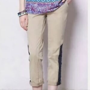 Anthropologie Pilcro the letterpress hyphen tan blue chino straight leg pants 31